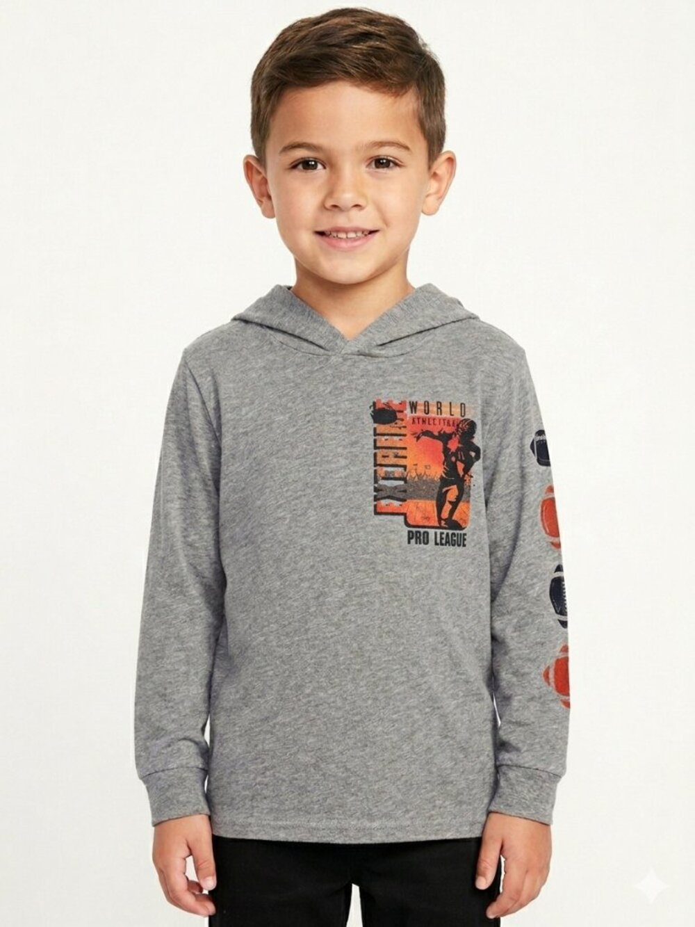 Carter's Kid Boys Gray Hooded Tee Extreme Pro League Graphic Size 6/6A